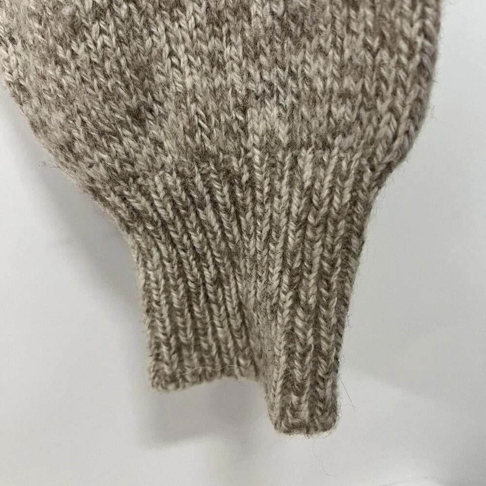 Lands End Men’s Sweater Wool Heathered Beige XL Long USA